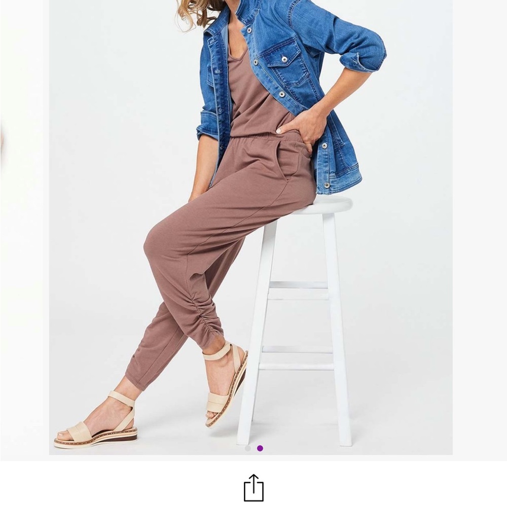 Deep taupe ruched-leg jumpsuit for women plus & petite plus